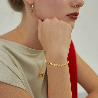 Stainless Steel Charming Flash Twisted Rope Chain Bracelets Charm Jewelry BCJST00 - Touchy Style