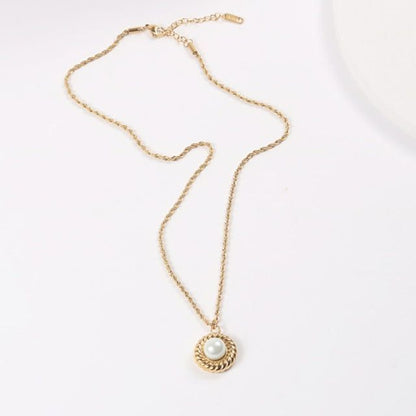 Stainless Steel Freshwater Pearl Pendant Necklaces Charm Jewelry EOS0351 - Touchy Style .