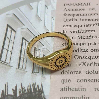 Stainless Steel Sun Face Finger Rings Charm Jewelry ZS0510 - Touchy Style .