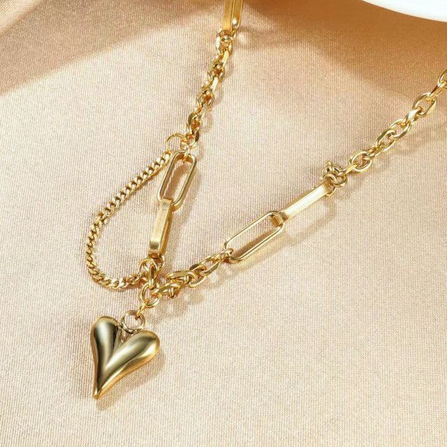 Stainless Steel Sweet Peach Heart Necklaces Charm Jewelry NCJSO31 - Touchy Style .
