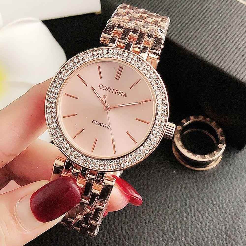 Stainless Steel Ultra Thin Simple Cheap Watches For Women&