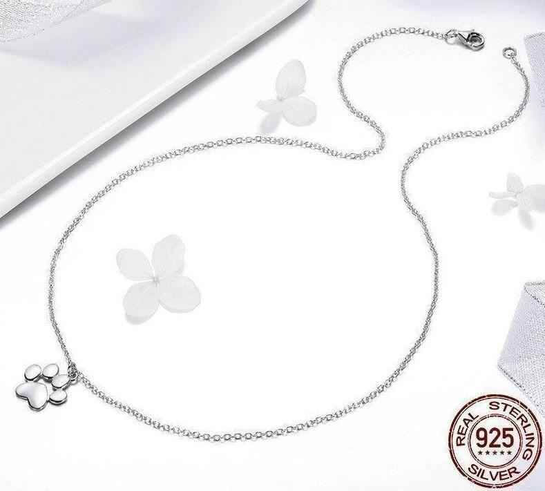 Sterling Silver Copper Jewelry Dog Cat Footprints Paw Necklaces Pendants Charm Jewelry - Touchy Style