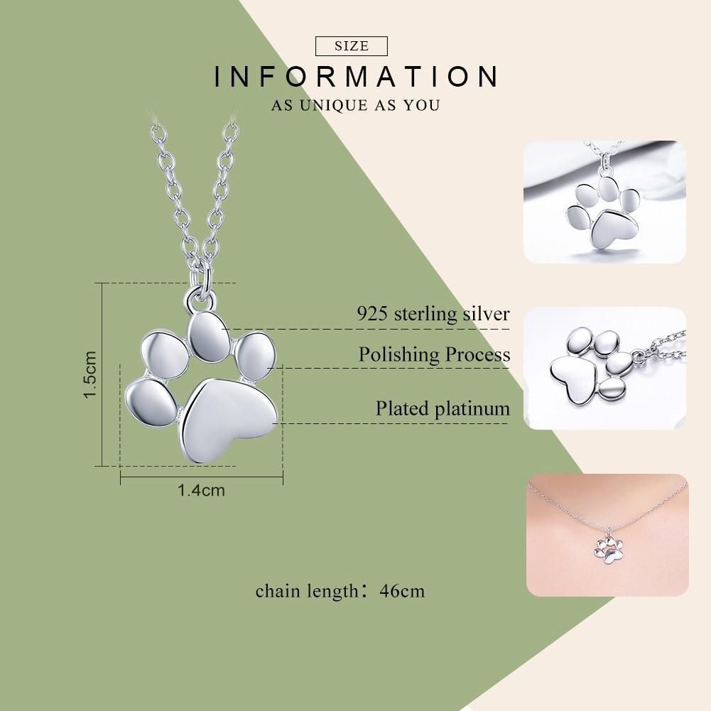 Sterling Silver Copper Jewelry Dog Cat Footprints Paw Necklaces Pendants Charm Jewelry - Touchy Style .
