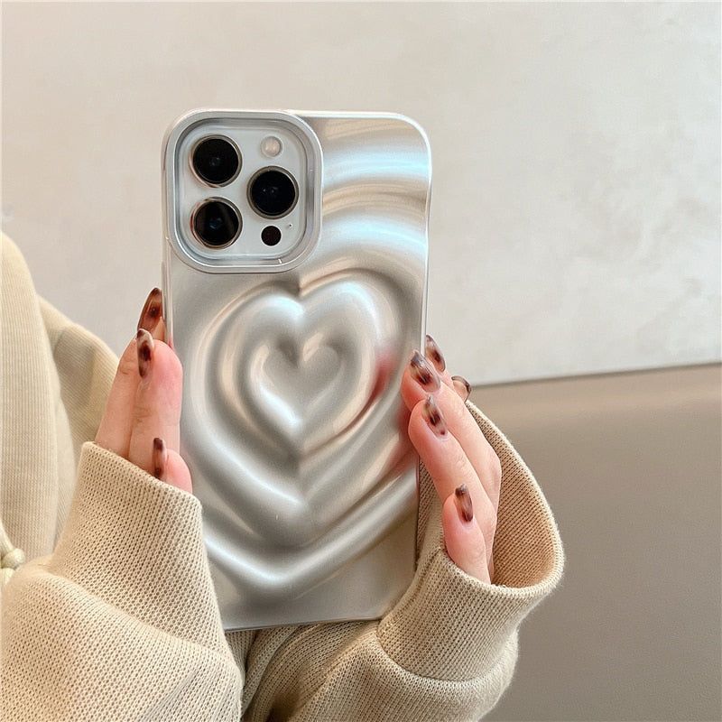 Stylish Protection: Heart Cute Phone Cases for iPhone 14 Pro Max 13 12 11 14 Plus - Touchy Style .