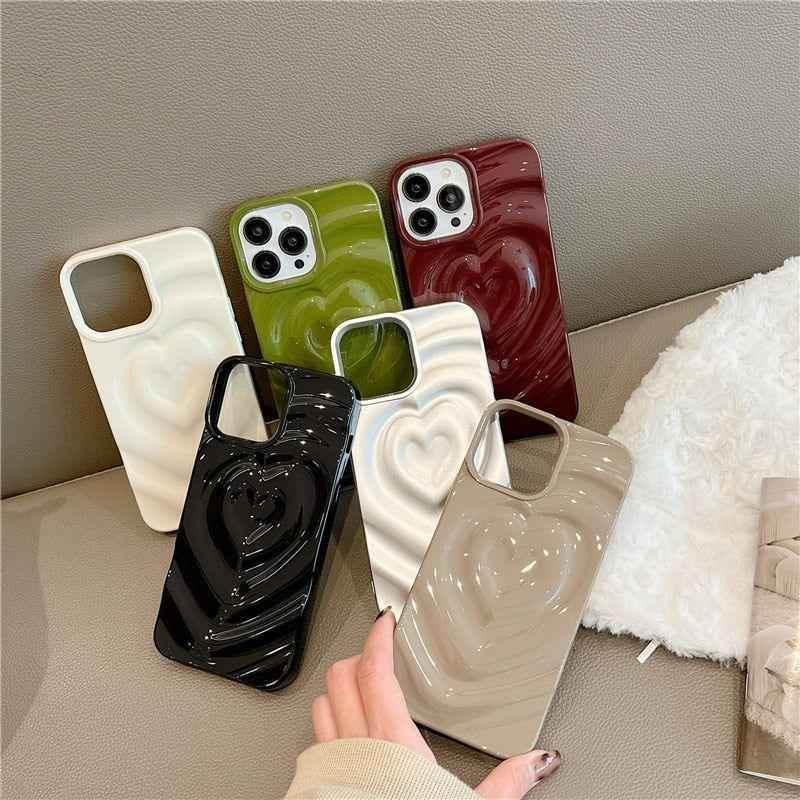 Stylish Protection: Heart Cute Phone Cases for iPhone 14 Pro Max 13 12 11 14 Plus - Touchy Style