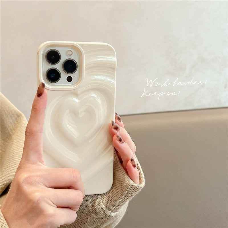 Stylish Protection: Heart Cute Phone Cases for iPhone 14 Pro Max 13 12 11 14 Plus - Touchy Style .