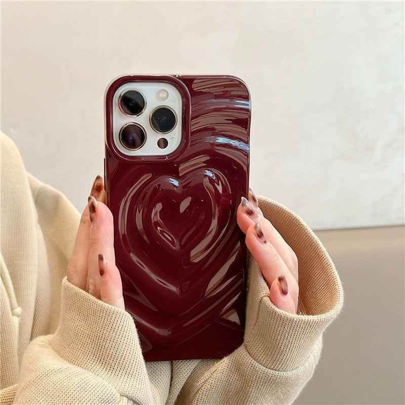 Stylish Protection: Heart Cute Phone Cases for iPhone 14 Pro Max 13 12 11 14 Plus - Touchy Style .