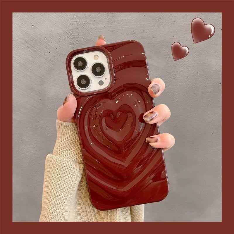 Stylish Protection: Heart Cute Phone Cases for iPhone 14 Pro Max 13 12 11 14 Plus - Touchy Style .