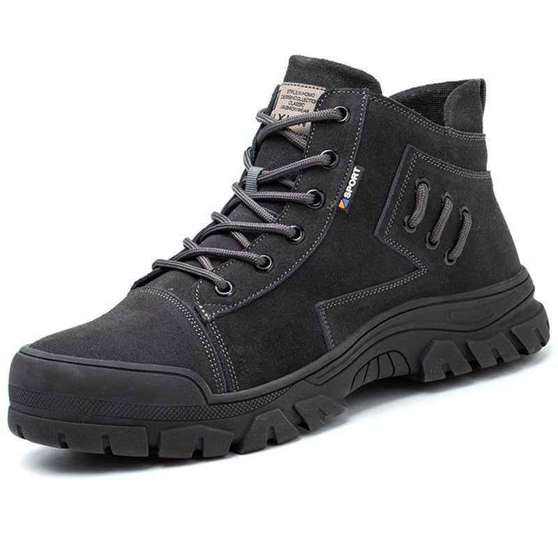 Suede Cowhide Work Safety Boots-anti Smashing Men&