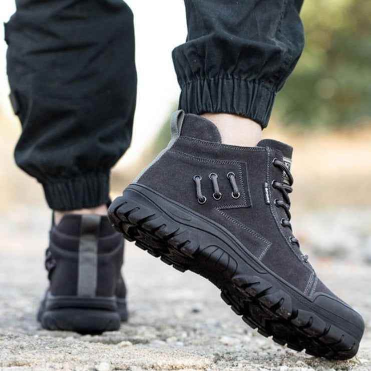 Suede Cowhide Work Safety Boots-anti Smashing Men&