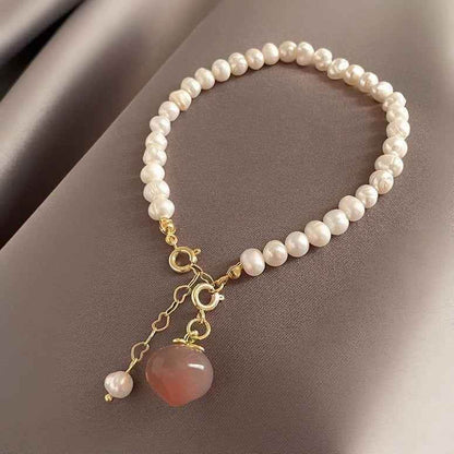 Sweet Pearl Bracelets Charm Jewelry XYS08 Pink Peach Pendant - Touchy Style