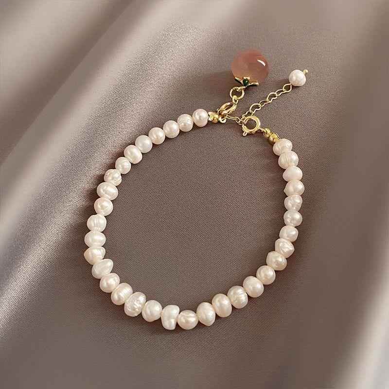 Sweet Pearl Bracelets Charm Jewelry XYS08 Pink Peach Pendant - Touchy Style