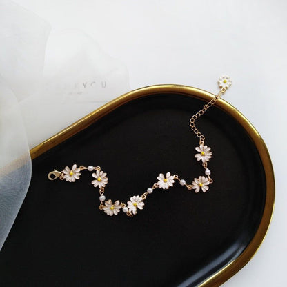 Sweet White Flowers Bracelets Necklaces Rings Earrings Charm Jewelry Set XOS0440 - Touchy Style .