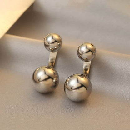 Temperament Metal Double Ball Earrings Charm Jewelry XYS0301 - Touchy Style .