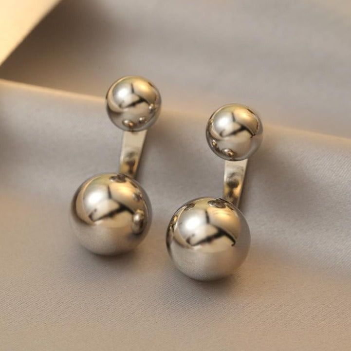Temperament Metal Double Ball Earrings Charm Jewelry XYS0301 - Touchy Style .