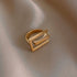 Titanium Steel Golden Geometric Open Finger Rings Charm Jewelry XYS0147 - Touchy Style .