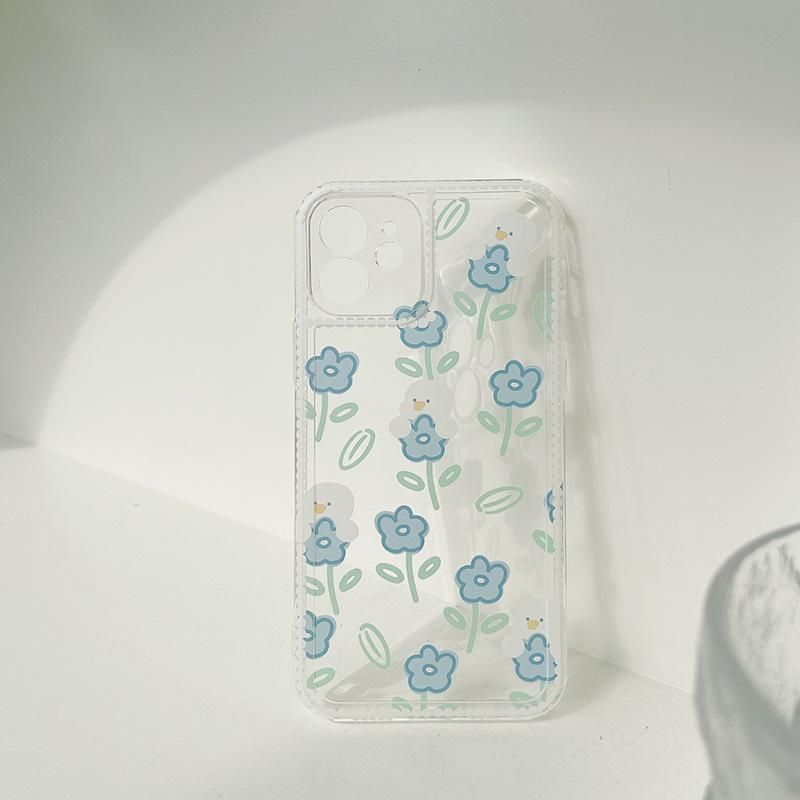 Transparent Japanese White Flower Cute Phone Cases For iPhone 14 13 12 11 Pro Xs Max XR X 7 8 Plus 7Plus - Touchy Style .