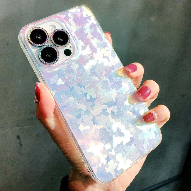 Transparent Laser Cute Phone Cases For iPhone 14 13 12 11 Pro Max XS Max XR X 7 8 Plus - Touchy Style .