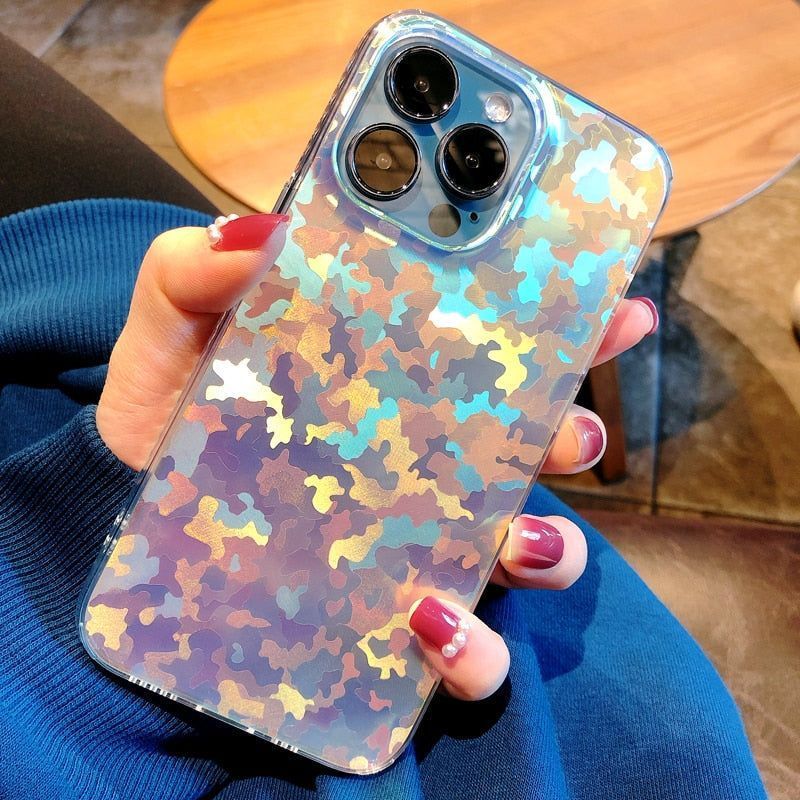 Transparent Laser Cute Phone Cases For iPhone 14 13 12 11 Pro Max XS Max XR X 7 8 Plus - Touchy Style .