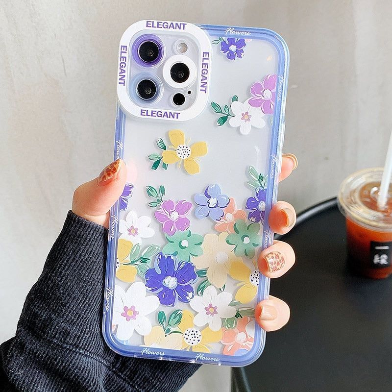 Transparent Red Flowers Soft Cute Phone Cases For Huawei Honor 50 20 10 P30 P20 P40 P50 Mate 20 Lite Nova 5t 8 9 Pro - Touchy Style .