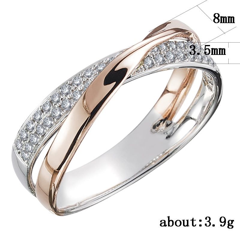 925 Sterling Silver Beautiful Cross Finger Rings Fashion Wedding Jewel