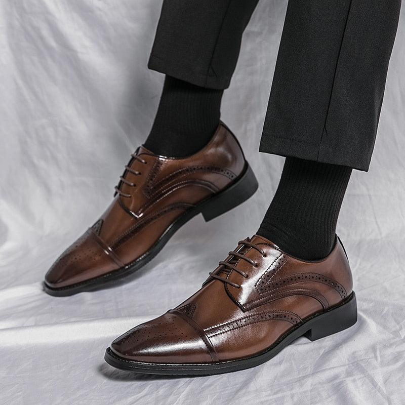 Handmade Brown Leather Formal Shoes Men Brown Leather Oxford