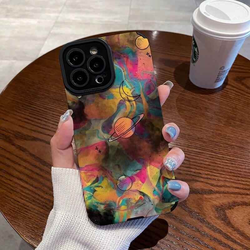 Vibrant Painted Graffiti Cute Phone Case for iPhone 7, 8 Plus, X, XR, XS Max, 11, 12, 13, 14 Pro Max, 14 Plus, and 12, 13 Mini - Touchy Style .