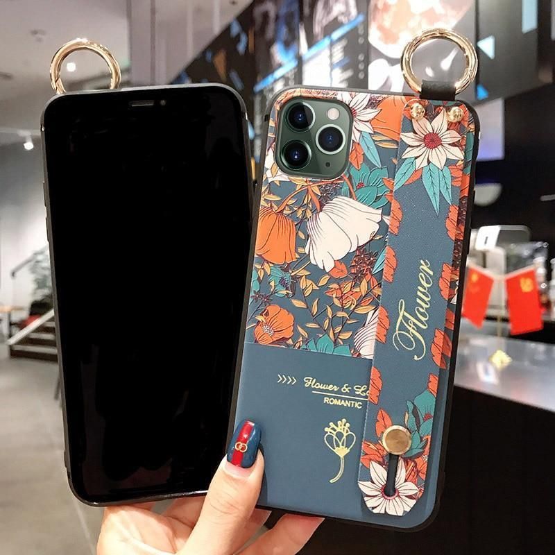 Vintage Blue Red Floral Cute Phone Cases For iPhone 13 12 11 pro MAX X XR XS MAX 7 8 6s Plus - Touchy Style .