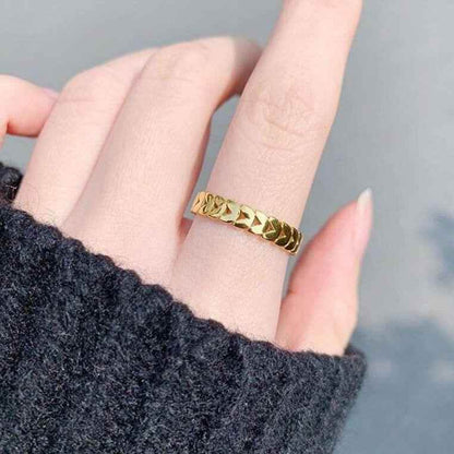 Vintage Geometry Wheat Leaves Rings Charm Jewelry RCJPO50 Titanium Steel Stainless - Touchy Style