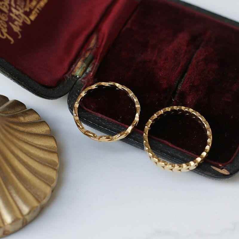 Vintage Geometry Wheat Leaves Rings Charm Jewelry RCJPO50 Titanium Steel Stainless - Touchy Style