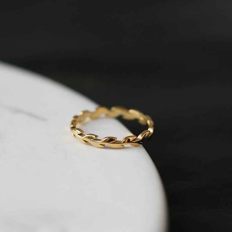Vintage Geometry Wheat Leaves Rings Charm Jewelry RCJPO50 Titanium Steel Stainless - Touchy Style