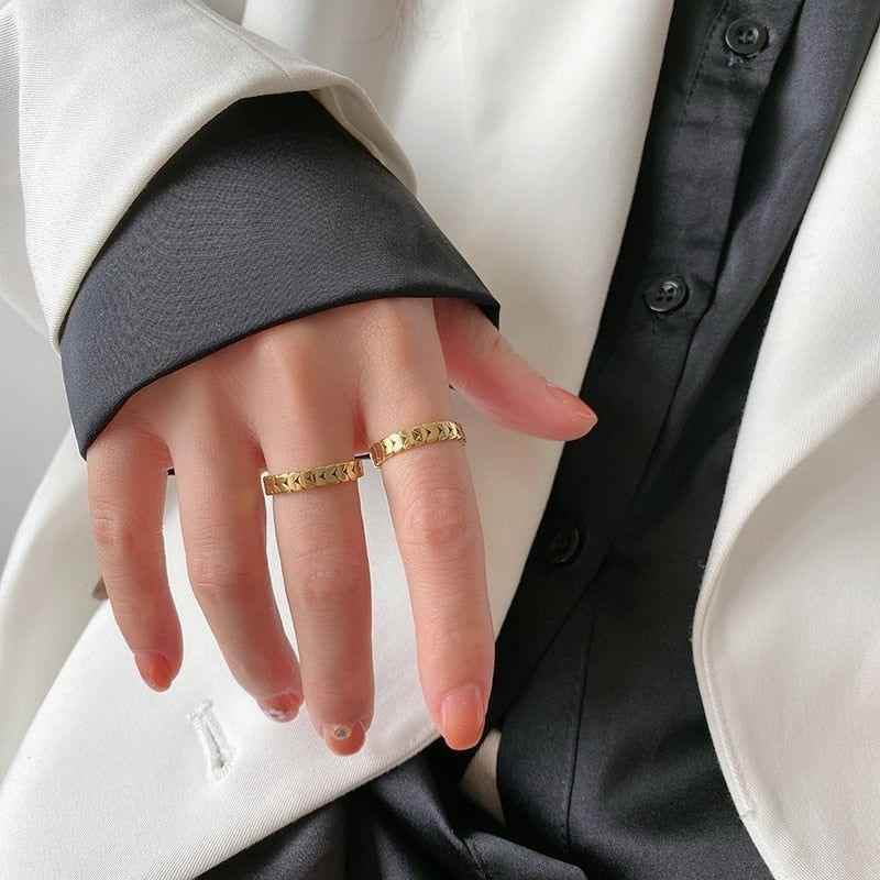 Vintage Geometry Wheat Leaves Rings Charm Jewelry RCJPO50 Titanium Steel Stainless - Touchy Style