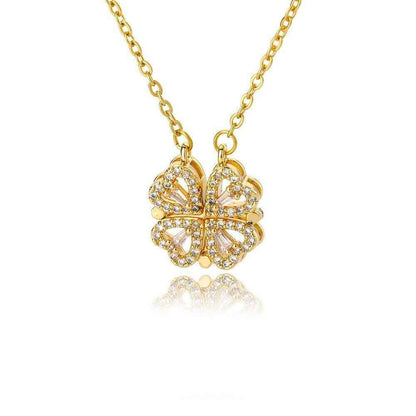 Vintage Lucky Four Leaf Clover Necklaces Charm Jewelry NCJSQ55 Stainless Steel - Touchy Style