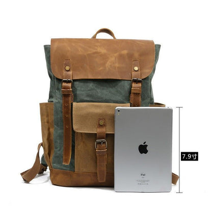 Vintage Waterproof Travel Cool Backpack CBMOS07 Canvas Large Capacity Laptop Bag - Touchy Style .