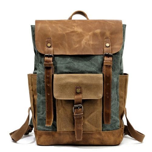 Vintage Waterproof Travel Cool Backpack CBMOS07 Canvas Large Capacity Laptop Bag - Touchy Style .