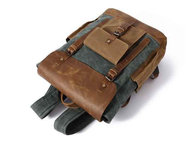 Vintage Waterproof Travel Cool Backpack CBMOS07 Canvas Large Capacity Laptop Bag - Touchy Style .