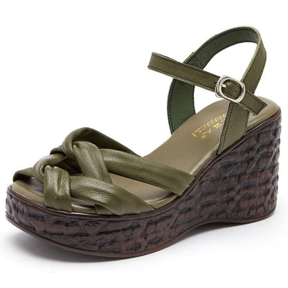 Weave-Open-Toe-Leather-Wedges-Sandals-Womens-Casual-Shoes-GCSK26-Touchy-Style