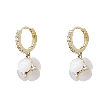 White Fashion Opals Ball Earrings Charm Jewelry XYS0210 - Touchy Style .