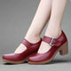 Women's Casual Shoes Brown Leather Pumps Round Toe Shallow GRCL0325 - Touchy Style .