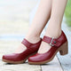 Women's Casual Shoes Brown Leather Pumps Round Toe Shallow GRCL0325 - Touchy Style .