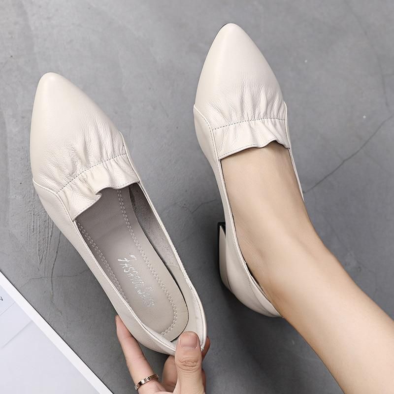 Women's Casual Shoes Low Heel Handmade Pumps #0576 | Touchy Style
