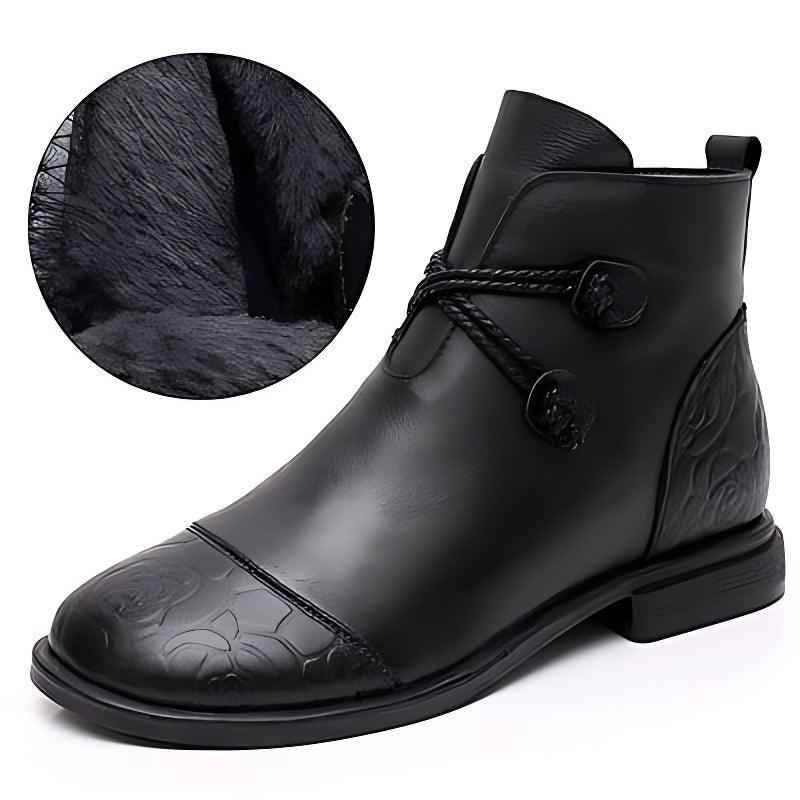 Women's Casual Shoes Soft Leather Flat Ankle Boots 0738 - Touchy Style .