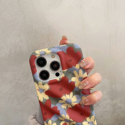 Yellow Flowers Oil Painting Cute Phone Cases For iPhone 13 11 12 14 Pro Max 14 Plus - Touchy Style .