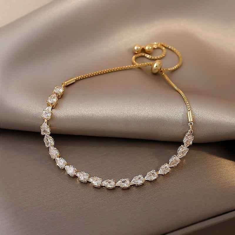 Zircon Gold Pull Adjustable Bracelet Charm Jewelry XYS0235 Simple Korean Style - Touchy Style .