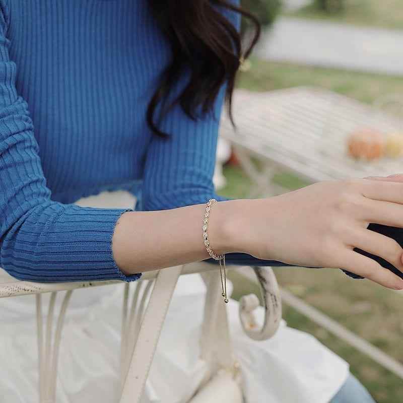 Zircon Gold Pull Adjustable Bracelet Charm Jewelry XYS0235 Simple Korean Style - Touchy Style .